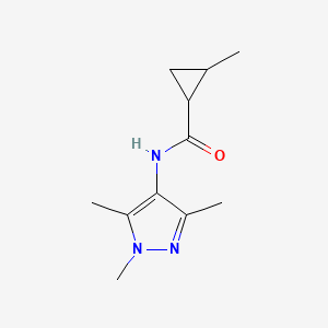 molecular formula C11H17N3O B7490812 2-methyl-N-(1,3,5-trimethylpyrazol-4-yl)cyclopropane-1-carboxamide 