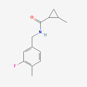 molecular formula C13H16FNO B7490911 N-[(3-fluoro-4-methylphenyl)methyl]-2-methylcyclopropane-1-carboxamide 