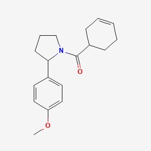 molecular formula C18H23NO2 B7490952 Cyclohex-3-en-1-yl-[2-(4-methoxyphenyl)pyrrolidin-1-yl]methanone 