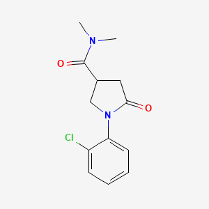 molecular formula C13H15ClN2O2 B7490975 1-(2-chlorophenyl)-N,N-dimethyl-5-oxopyrrolidine-3-carboxamide 