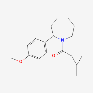 molecular formula C18H25NO2 B7491049 [2-(4-Methoxyphenyl)azepan-1-yl]-(2-methylcyclopropyl)methanone 