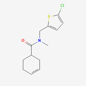 molecular formula C13H16ClNOS B7491064 N-[(5-chlorothiophen-2-yl)methyl]-N-methylcyclohex-3-ene-1-carboxamide 