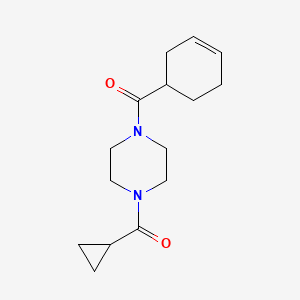 molecular formula C15H22N2O2 B7491099 [4-(Cyclohex-3-ene-1-carbonyl)piperazin-1-yl]-cyclopropylmethanone 