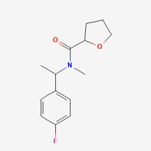 molecular formula C14H18FNO2 B7491100 N-[1-(4-fluorophenyl)ethyl]-N-methyloxolane-2-carboxamide 