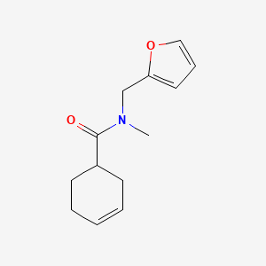 molecular formula C13H17NO2 B7491137 N-(furan-2-ylmethyl)-N-methylcyclohex-3-ene-1-carboxamide 