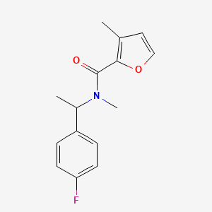 molecular formula C15H16FNO2 B7491143 N-[1-(4-fluorophenyl)ethyl]-N,3-dimethylfuran-2-carboxamide 