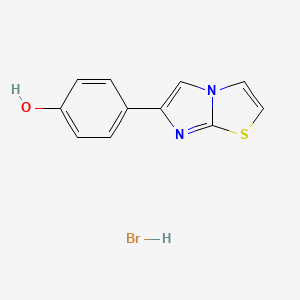 molecular formula C11H9BrN2OS B7491151 4-Imidazo[2,1-b][1,3]thiazol-6-ylphenol;hydrobromide 