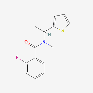 2-fluoro-N-methyl-N-(1-thiophen-2-ylethyl)benzamide