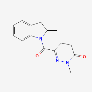 molecular formula C15H17N3O2 B7491174 2-Methyl-6-(2-methyl-2,3-dihydroindole-1-carbonyl)-4,5-dihydropyridazin-3-one 