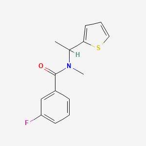 molecular formula C14H14FNOS B7491198 3-fluoro-N-methyl-N-(1-thiophen-2-ylethyl)benzamide 