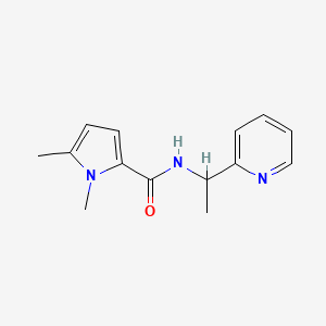 molecular formula C14H17N3O B7491226 1,5-dimethyl-N-(1-pyridin-2-ylethyl)pyrrole-2-carboxamide 