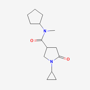 molecular formula C14H22N2O2 B7491239 N-cyclopentyl-1-cyclopropyl-N-methyl-5-oxopyrrolidine-3-carboxamide 