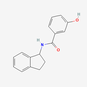 molecular formula C16H15NO2 B7491245 N-(2,3-dihydro-1H-inden-1-yl)-3-hydroxybenzamide 