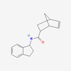 molecular formula C17H19NO B7491279 N-(2,3-dihydro-1H-inden-1-yl)bicyclo[2.2.1]hept-5-ene-2-carboxamide 