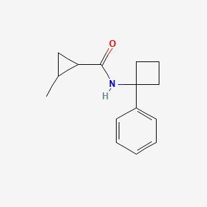 2-methyl-N-(1-phenylcyclobutyl)cyclopropane-1-carboxamide