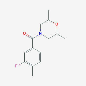 molecular formula C14H18FNO2 B7491357 (2,6-Dimethylmorpholin-4-yl)-(3-fluoro-4-methylphenyl)methanone 