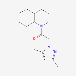 1-(3,4,4a,5,6,7,8,8a-octahydro-2H-quinolin-1-yl)-2-(3,5-dimethylpyrazol-1-yl)ethanone