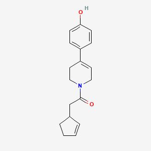 2-cyclopent-2-en-1-yl-1-[4-(4-hydroxyphenyl)-3,6-dihydro-2H-pyridin-1-yl]ethanone