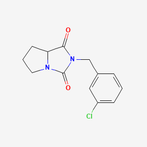 molecular formula C13H13ClN2O2 B7491430 2-[(3-Chlorophenyl)methyl]-5,6,7,7a-tetrahydropyrrolo[1,2-c]imidazole-1,3-dione 