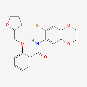 molecular formula C20H20BrNO5 B7491459 N-(6-bromo-2,3-dihydro-1,4-benzodioxin-7-yl)-2-(oxolan-2-ylmethoxy)benzamide 