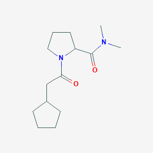 molecular formula C14H24N2O2 B7491489 1-(2-cyclopentylacetyl)-N,N-dimethylpyrrolidine-2-carboxamide 