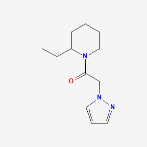 molecular formula C12H19N3O B7491505 1-(2-Ethylpiperidin-1-yl)-2-pyrazol-1-ylethanone 