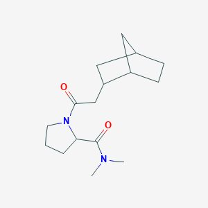 molecular formula C16H26N2O2 B7491539 1-[2-(2-bicyclo[2.2.1]heptanyl)acetyl]-N,N-dimethylpyrrolidine-2-carboxamide 