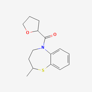 molecular formula C15H19NO2S B7491588 (2-methyl-3,4-dihydro-2H-1,5-benzothiazepin-5-yl)-(oxolan-2-yl)methanone 