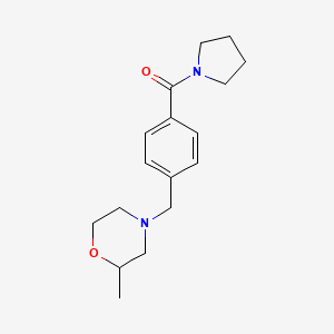 molecular formula C17H24N2O2 B7491616 [4-[(2-Methylmorpholin-4-yl)methyl]phenyl]-pyrrolidin-1-ylmethanone 