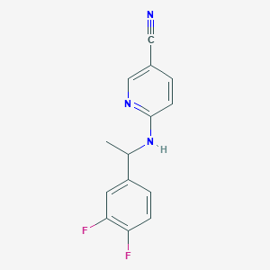 molecular formula C14H11F2N3 B7491623 6-[1-(3,4-Difluorophenyl)ethylamino]pyridine-3-carbonitrile 