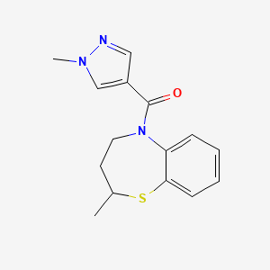 (2-methyl-3,4-dihydro-2H-1,5-benzothiazepin-5-yl)-(1-methylpyrazol-4-yl)methanone