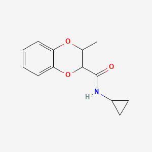 molecular formula C13H15NO3 B7491665 N-cyclopropyl-2-methyl-2,3-dihydro-1,4-benzodioxine-3-carboxamide 