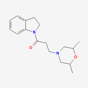 1-(2,3-Dihydroindol-1-yl)-3-(2,6-dimethylmorpholin-4-yl)propan-1-one