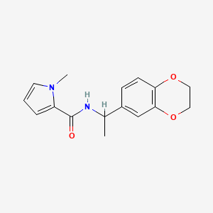 molecular formula C16H18N2O3 B7491723 N-[1-(2,3-dihydro-1,4-benzodioxin-6-yl)ethyl]-1-methylpyrrole-2-carboxamide 