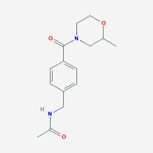 N-[[4-(2-methylmorpholine-4-carbonyl)phenyl]methyl]acetamide