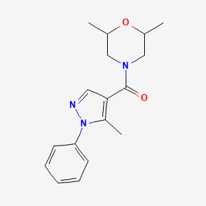 (2,6-Dimethylmorpholin-4-yl)-(5-methyl-1-phenylpyrazol-4-yl)methanone