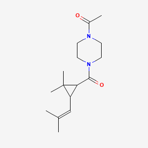 1-[4-[2,2-Dimethyl-3-(2-methylprop-1-enyl)cyclopropanecarbonyl]piperazin-1-yl]ethanone