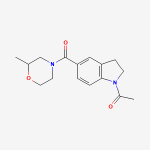 1-[5-(2-Methylmorpholine-4-carbonyl)-2,3-dihydroindol-1-yl]ethanone