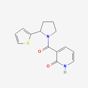 molecular formula C14H14N2O2S B7491973 3-(2-thiophen-2-ylpyrrolidine-1-carbonyl)-1H-pyridin-2-one 