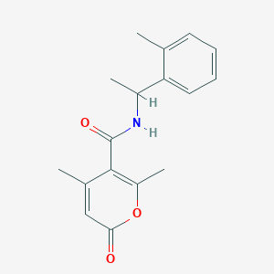 molecular formula C17H19NO3 B7491983 2,4-dimethyl-N-[1-(2-methylphenyl)ethyl]-6-oxopyran-3-carboxamide 