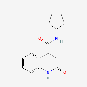 molecular formula C15H18N2O2 B7492064 N-cyclopentyl-2-oxo-3,4-dihydro-1H-quinoline-4-carboxamide 