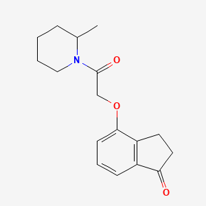 molecular formula C17H21NO3 B7492082 4-[2-(2-Methylpiperidin-1-yl)-2-oxoethoxy]-2,3-dihydroinden-1-one 
