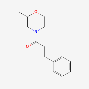molecular formula C14H19NO2 B7492097 1-(2-Methylmorpholin-4-yl)-3-phenylpropan-1-one 