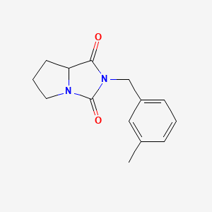 molecular formula C14H16N2O2 B7492098 2-[(3-Methylphenyl)methyl]-5,6,7,7a-tetrahydropyrrolo[1,2-c]imidazole-1,3-dione 