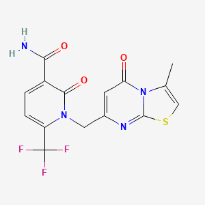 1-[(3-Methyl-5-oxo-[1,3]thiazolo[3,2-a]pyrimidin-7-yl)methyl]-2-oxo-6-(trifluoromethyl)pyridine-3-carboxamide