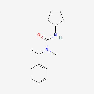 molecular formula C15H22N2O B7492117 3-Cyclopentyl-1-methyl-1-(1-phenylethyl)urea 