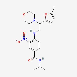 molecular formula C21H28N4O5 B7492125 4-[[2-(5-methylfuran-2-yl)-2-morpholin-4-ylethyl]amino]-3-nitro-N-propan-2-ylbenzamide 