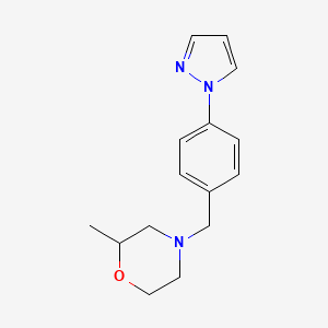 molecular formula C15H19N3O B7492132 2-Methyl-4-[(4-pyrazol-1-ylphenyl)methyl]morpholine 