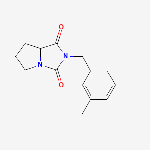 2-[(3,5-Dimethylphenyl)methyl]-5,6,7,7a-tetrahydropyrrolo[1,2-c]imidazole-1,3-dione