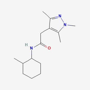 molecular formula C15H25N3O B7492160 N-(2-methylcyclohexyl)-2-(1,3,5-trimethylpyrazol-4-yl)acetamide 